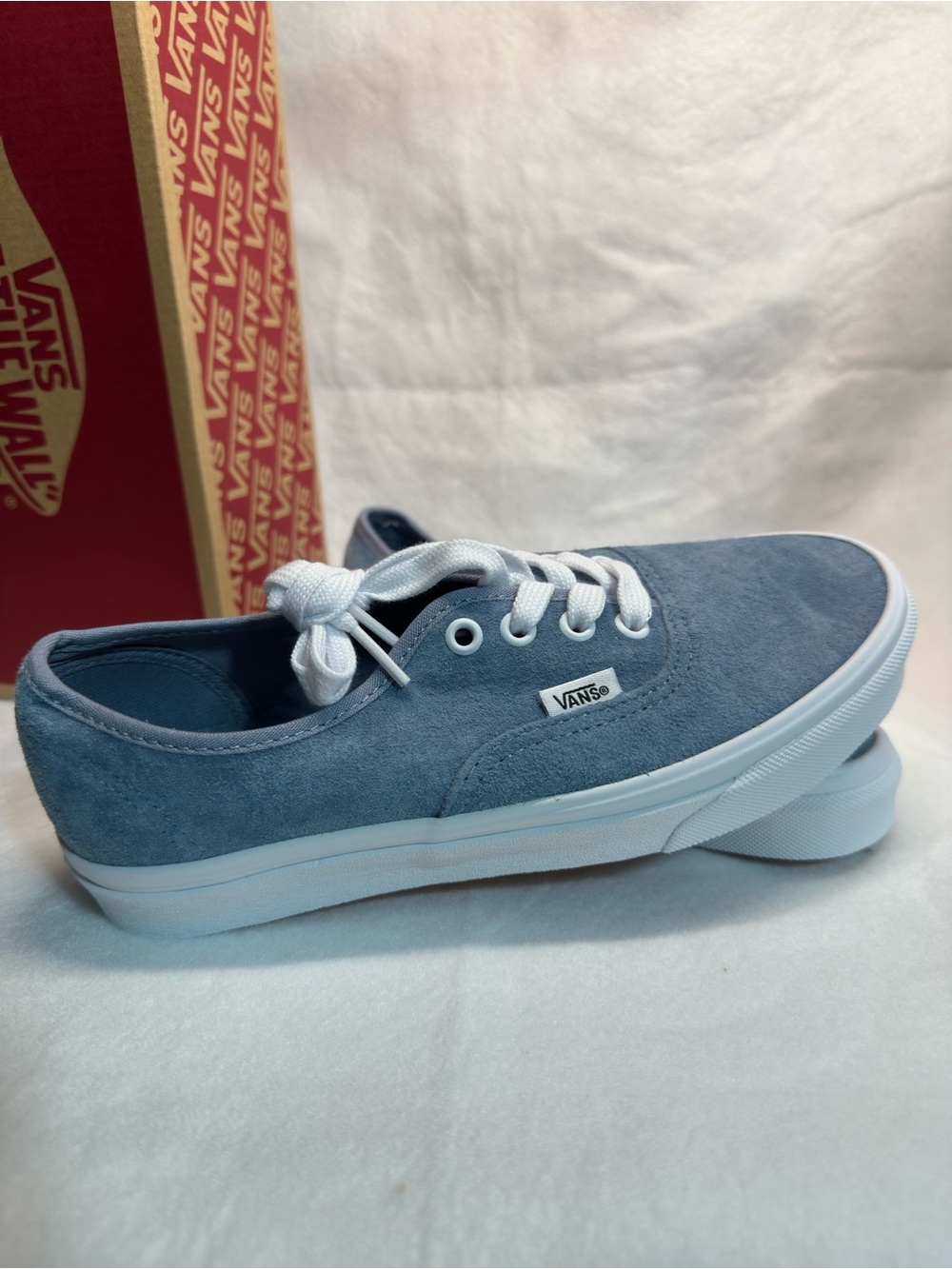 Vans Suede Low-Top Sneakers in Ashley Blue with White Soles - unisex